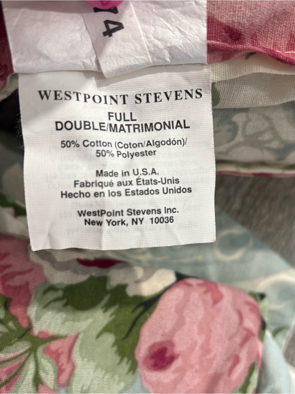 Vtg WestPoint Stevens Rose Trellis Full/Double Comforter & Sheet Set 7 Pc Floral - Picture 2 of 11